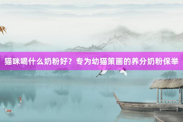 猫咪喝什么奶粉好？专为幼猫策画的养分奶粉保举